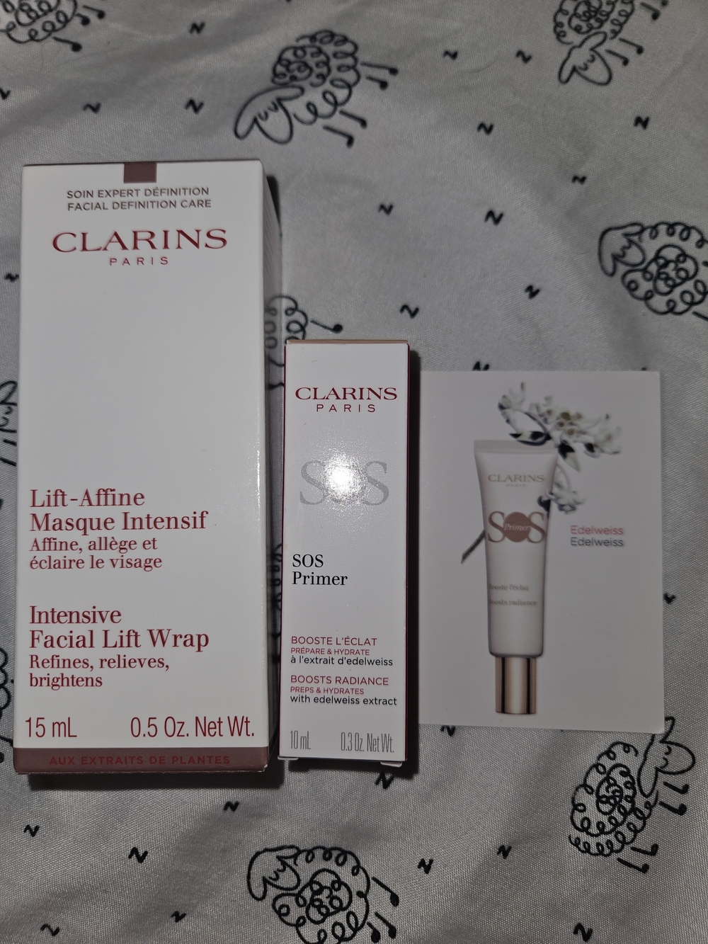 Clarins  Intensive Facial Lift Wrap & SOS Primer Set